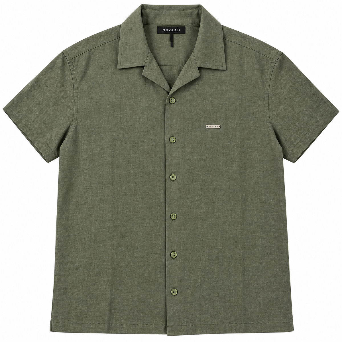 Olive Green Cuban Shirt for Men