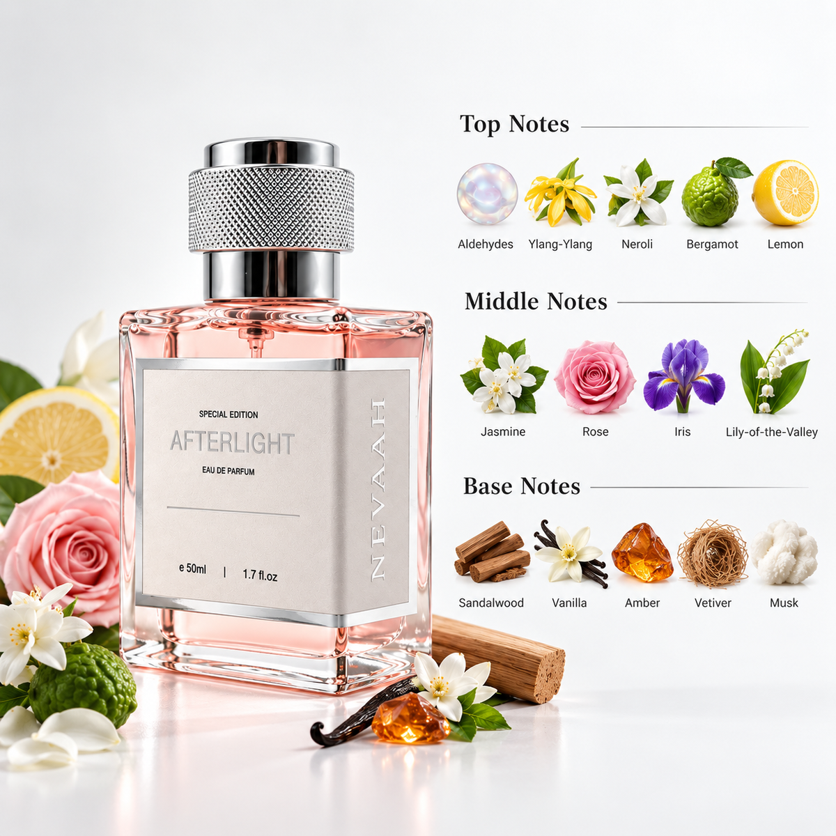 NEVAAH Afterlight Eau de Parfum - Floral Aldehyde Perfume for women
