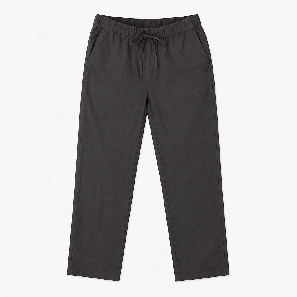 Grey Cotton Drawstring Pant
